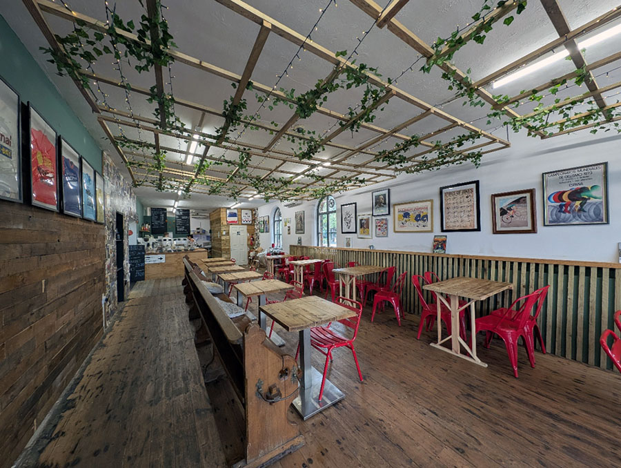 Jack Parker Cycles Coffee Shop Burscough Looking to the counter from the shop entrance