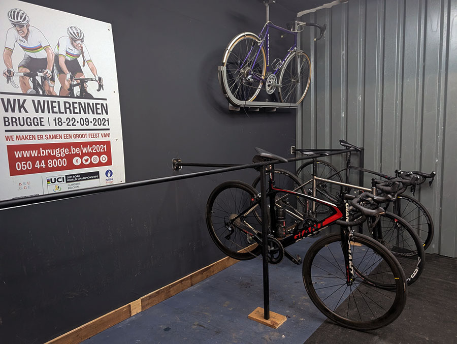 Indoor Bike Parking at Jack Parker Cycles and Coffee Shop
